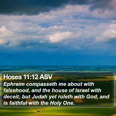 Hosea 11:12 ASV Bible Verse Image