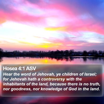 Hosea 4:1 ASV Bible Verse Image