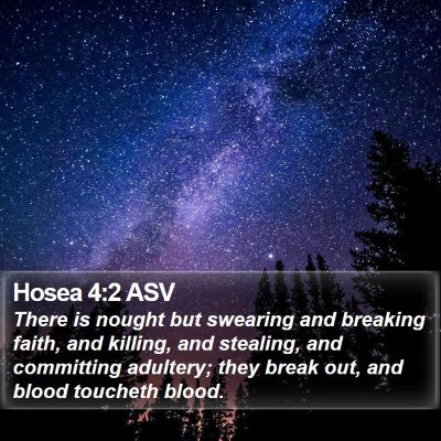 Hosea 4:2 ASV Bible Verse Image