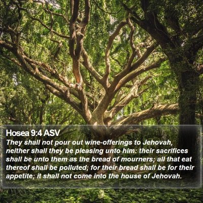 Hosea 9:4 ASV Bible Verse Image