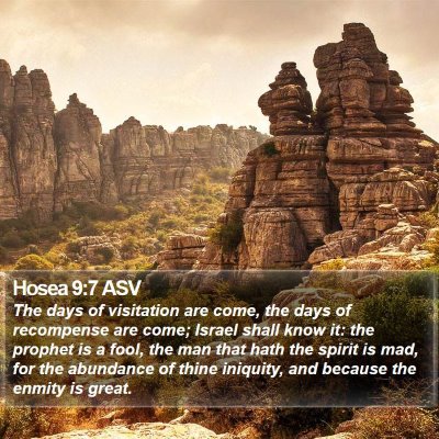 Hosea 9:7 ASV Bible Verse Image