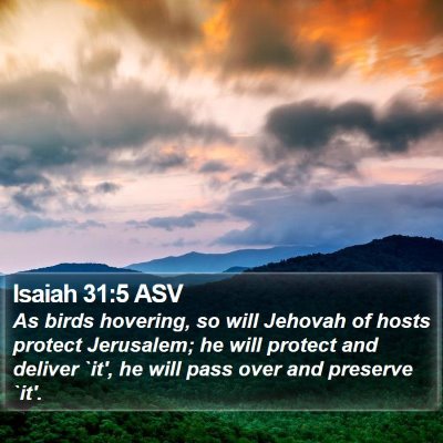 Isaiah 31:5 ASV Bible Verse Image