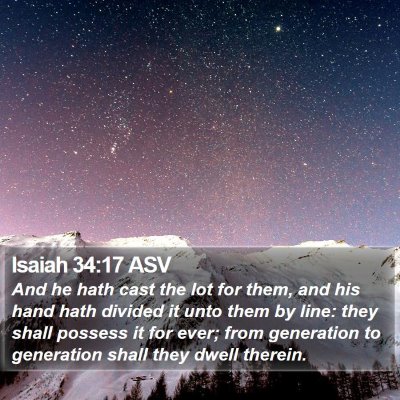 Isaiah 34:17 ASV Bible Verse Image