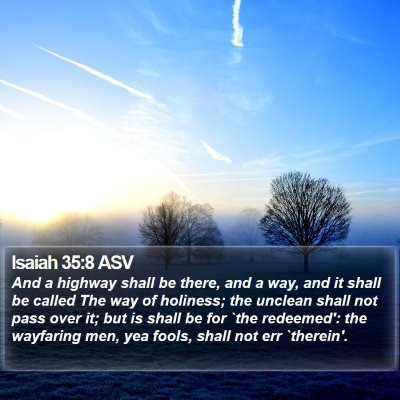 Isaiah 35:8 ASV Bible Verse Image