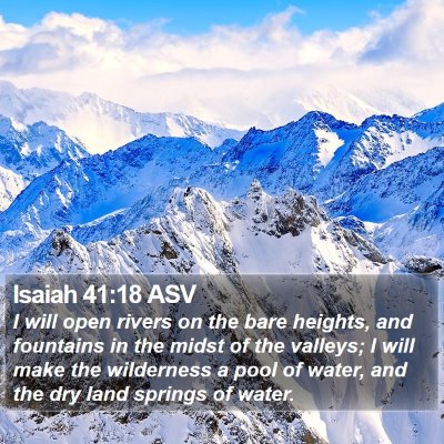 Isaiah 41:18 ASV Bible Verse Image