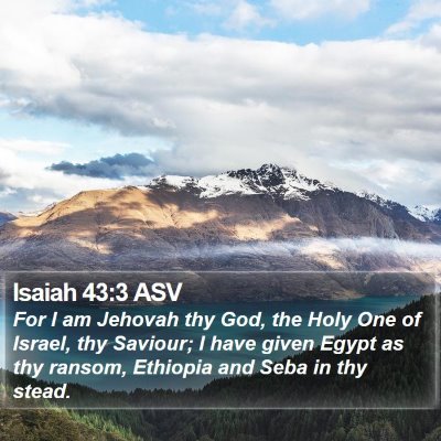 Isaiah 43:3 ASV Bible Verse Image