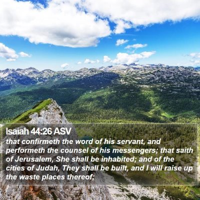 Isaiah 44:26 ASV Bible Verse Image