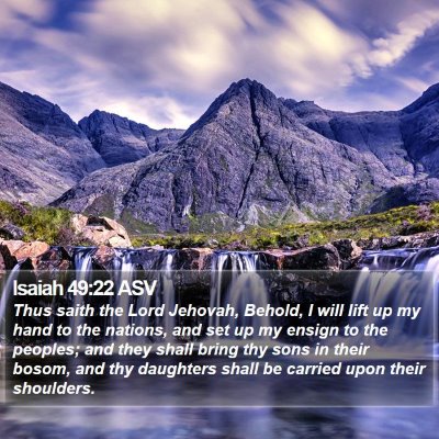 Isaiah 49:22 ASV Bible Verse Image