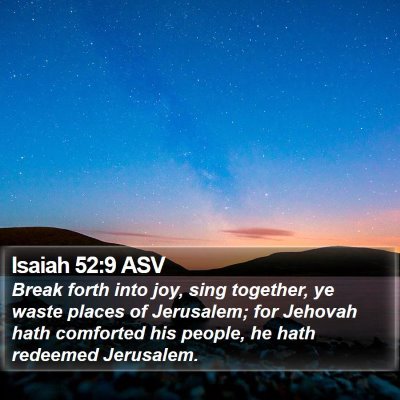 Isaiah 52:9 ASV Bible Verse Image