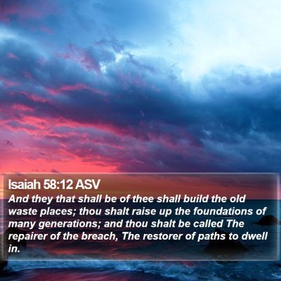 Isaiah 58:12 ASV Bible Verse Image
