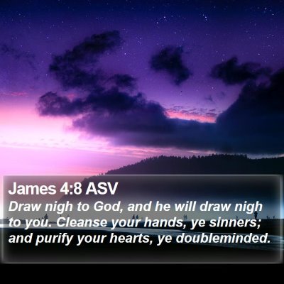 James 4:8 ASV Bible Verse Image