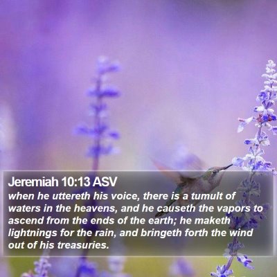 Jeremiah 10:13 ASV Bible Verse Image