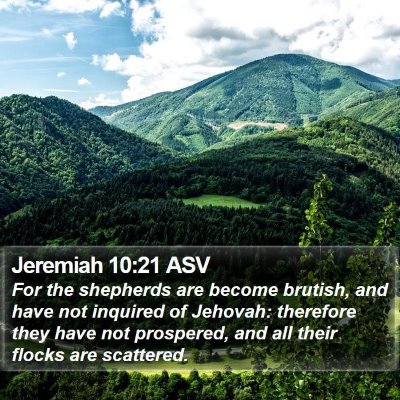 Jeremiah 10:21 ASV Bible Verse Image