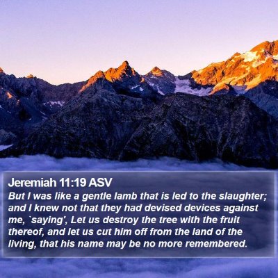 Jeremiah 11:19 ASV Bible Verse Image