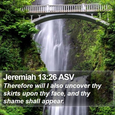 Jeremiah 13:26 ASV Bible Verse Image