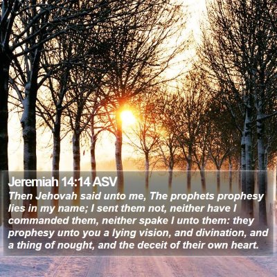 Jeremiah 14:14 ASV Bible Verse Image
