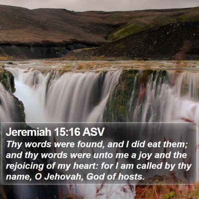 Jeremiah 15:16 ASV Bible Verse Image