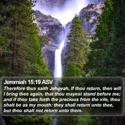 Jeremiah 15:19 ASV Bible Verse Image