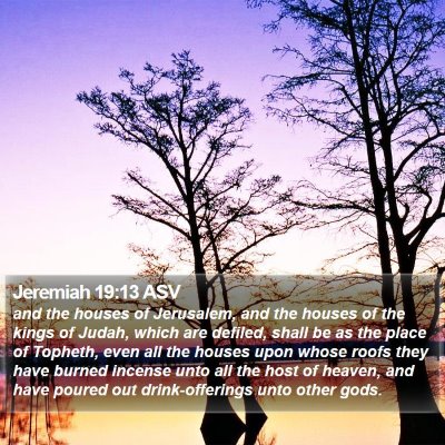 Jeremiah 19:13 ASV Bible Verse Image