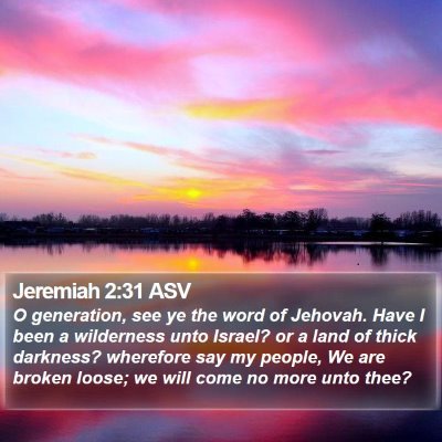 Jeremiah 2:31 ASV Bible Verse Image