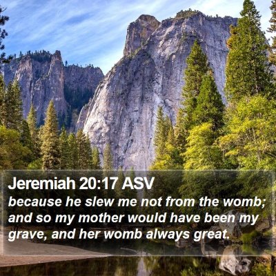 Jeremiah 20:17 ASV Bible Verse Image
