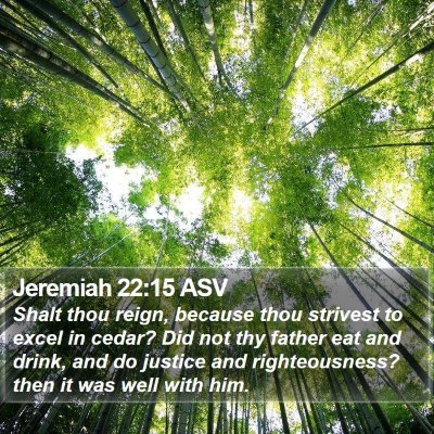 Jeremiah 22:15 ASV Bible Verse Image