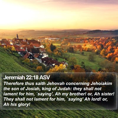 Jeremiah 22:18 ASV Bible Verse Image
