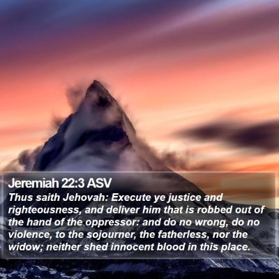 Jeremiah 22:3 ASV Bible Verse Image