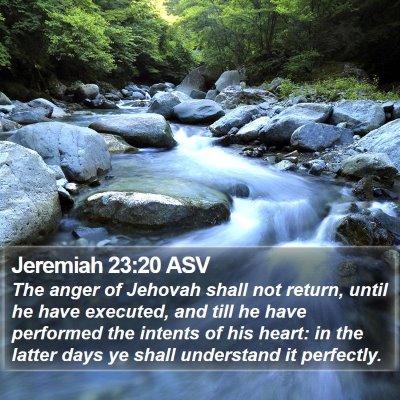 Jeremiah 23:20 ASV Bible Verse Image