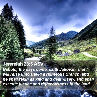 Jeremiah 23:5 ASV Bible Verse Image