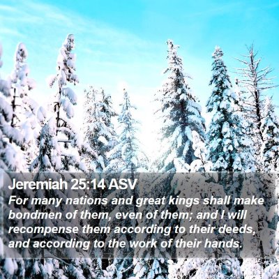Jeremiah 25:14 ASV Bible Verse Image