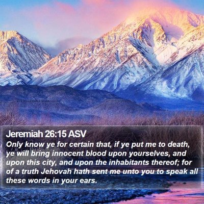Jeremiah 26:15 ASV Bible Verse Image