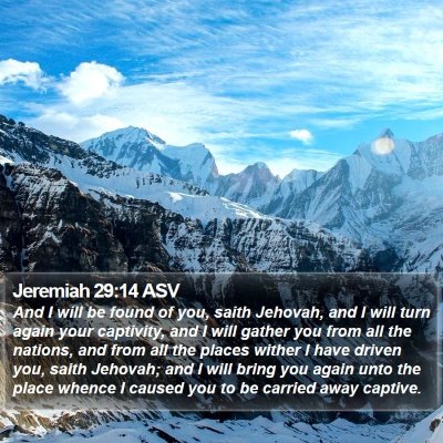 Jeremiah 29:14 ASV Bible Verse Image