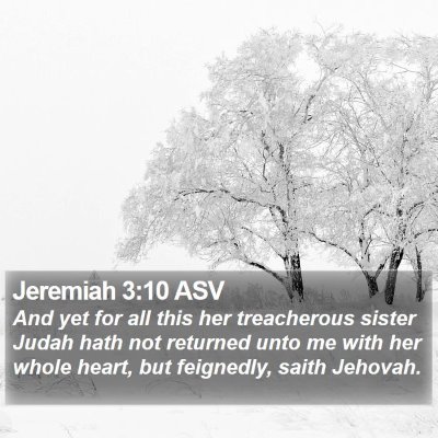Jeremiah 3:10 ASV Bible Verse Image
