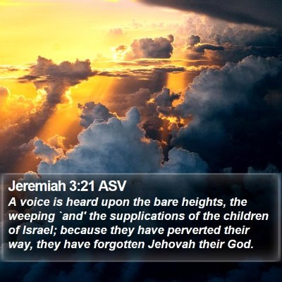 Jeremiah 3:21 ASV Bible Verse Image