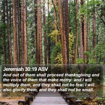 Jeremiah 30:19 ASV Bible Verse Image
