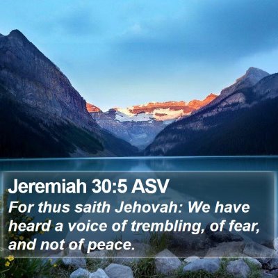 Jeremiah 30:5 ASV Bible Verse Image