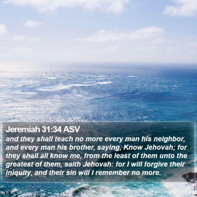 Jeremiah 31:34 ASV Bible Verse Image