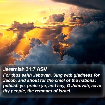 Jeremiah 31:7 ASV Bible Verse Image