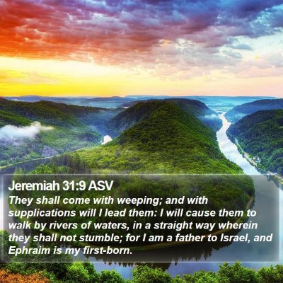 Jeremiah 31:9 ASV Bible Verse Image