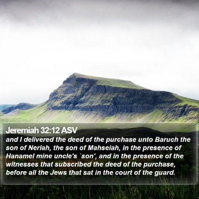 Jeremiah 32:12 ASV Bible Verse Image