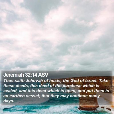 Jeremiah 32:14 ASV Bible Verse Image