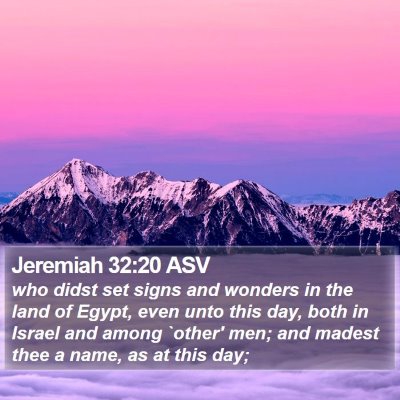 Jeremiah 32:20 ASV Bible Verse Image