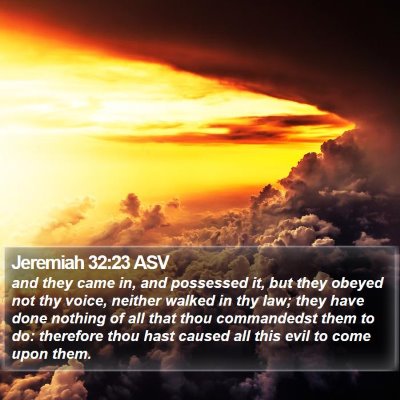 Jeremiah 32:23 ASV Bible Verse Image