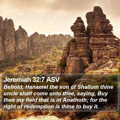 Jeremiah 32:7 ASV Bible Verse Image