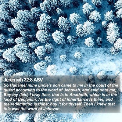 Jeremiah 32:8 ASV Bible Verse Image
