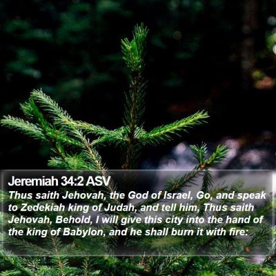 Jeremiah 34:2 ASV Bible Verse Image