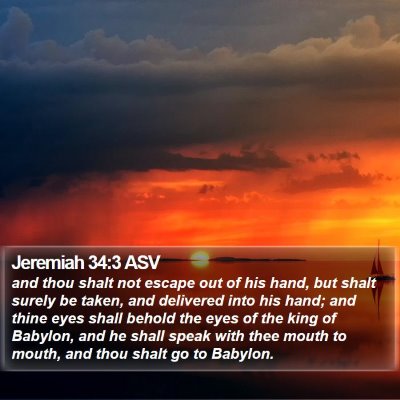 Jeremiah 34:3 ASV Bible Verse Image