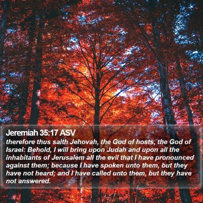 Jeremiah 35:17 ASV Bible Verse Image