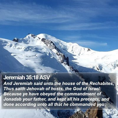 Jeremiah 35:18 ASV Bible Verse Image